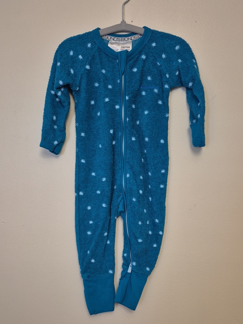 3-6mth - Teal Terrycloth Bonds Wondersuit Zippy